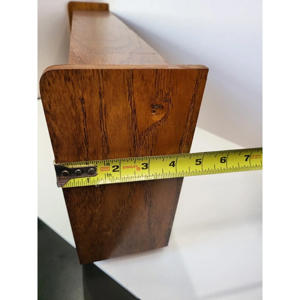 Vintage Retro Wood Media Storage Rack 18 Slot Holder Oak Tone Media Organizer